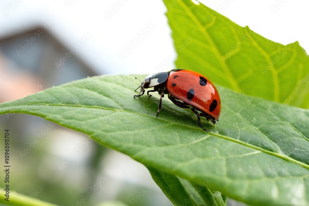 Fototapeta premium ladybug on leaf