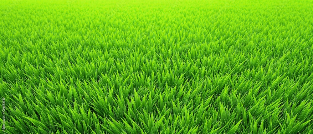 Fototapeta premium Close-up of a freshly cut green lawn with a subtle texture, grassy surface, outdoor photography
