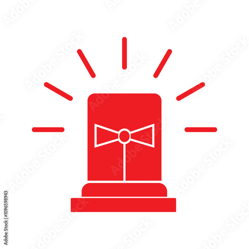 Red emergency flashers siren icon. Siren icon in flat style. Emergency siren. Vector illustration.