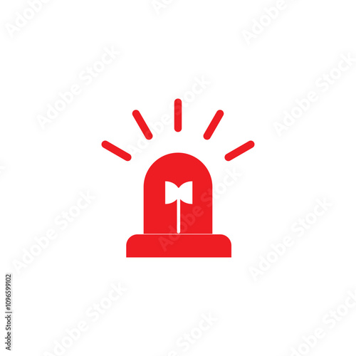 Red emergency flashers siren icon. Siren icon in flat style. Emergency siren. Vector illustration.