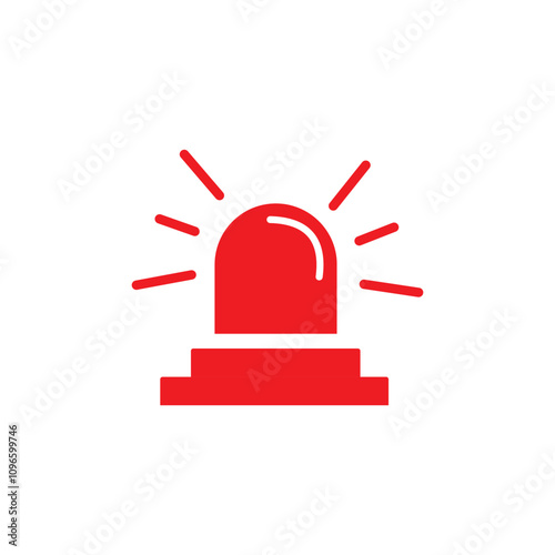 Red emergency flashers siren icon. Siren icon in flat style. Emergency siren. Vector illustration.