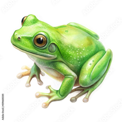 a green frog on white background photo