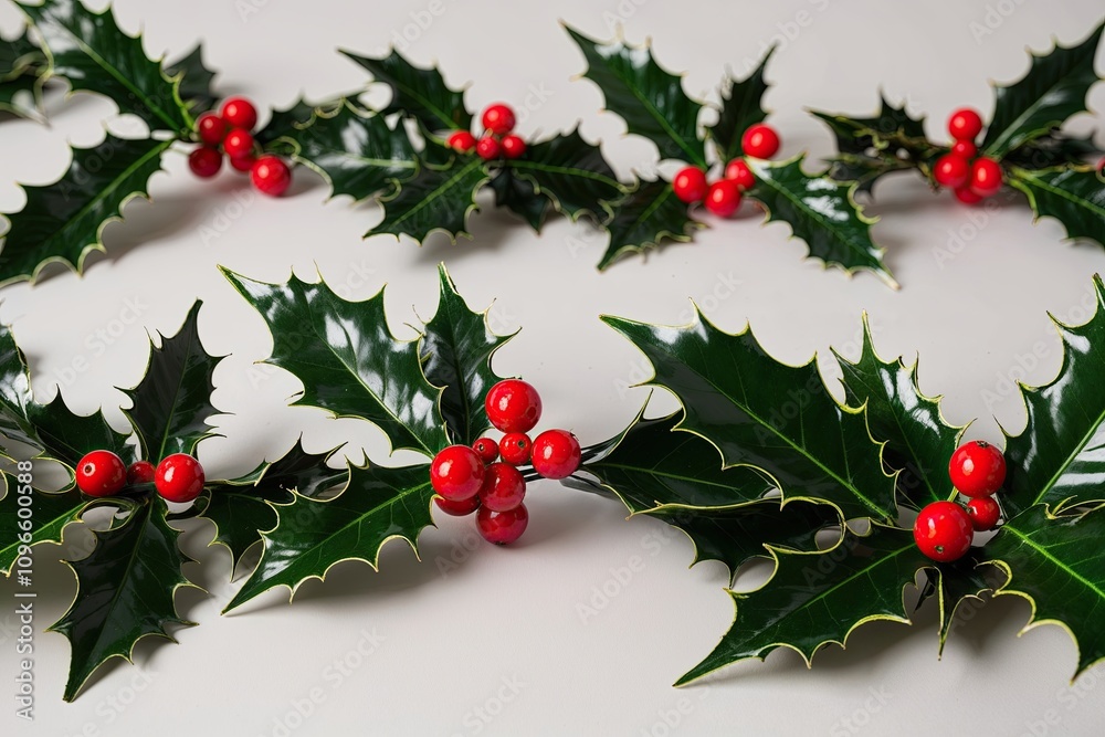 Lively Holiday Holly Garland with Bouncing Berries and Festive Accents Lively Holiday Holly Garland with Bouncing Berries and Festive Accents