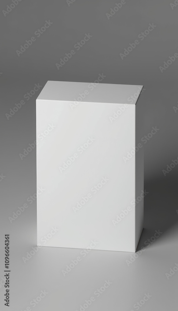 Tall box mockup in a minimalist studio setting, perfect for showcasing branding and design ideas. Tall box mockup in a minimalist studio setting, perfect for showcasing branding and design ideas.
