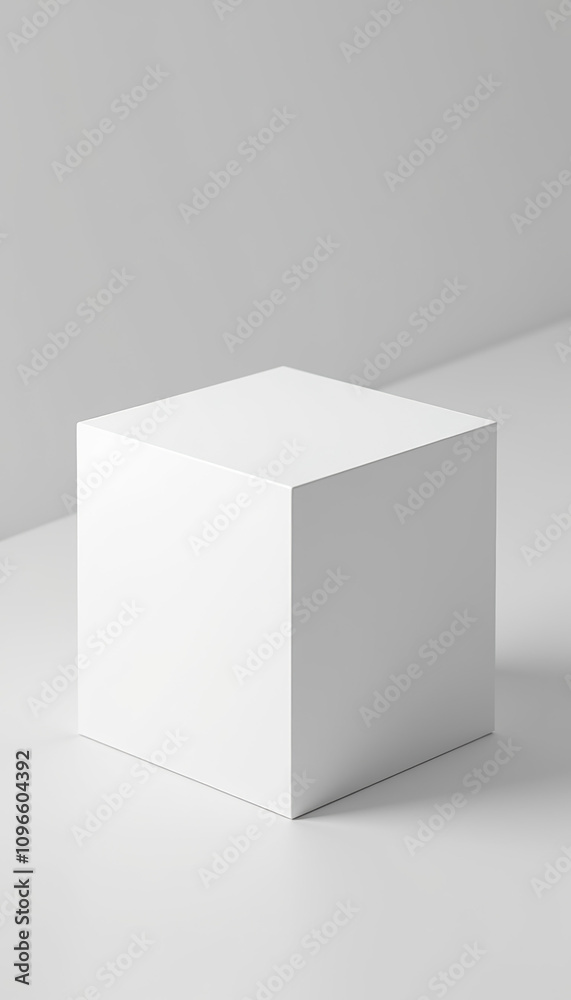 Fototapeta premium Square box mockup displayed with a clean background, ideal for product branding and visualization.