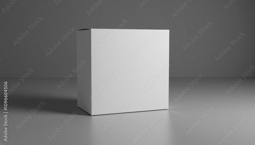 Close-up of a cubic box mockup, ideal for creative product presentations on a seamless white backdrop. Close-up of a cubic box mockup, ideal for creative product presentations on a seamless white backdrop.