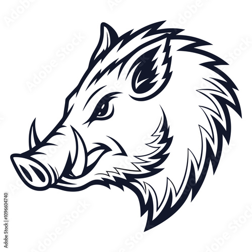 Boar Head Logo Vector Illustration in High Detail for Branding and Design Projects