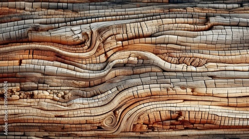 Captivating, detailed wood grain patterns & textures in warm earthy hues, evoke a sense of age & the passage of time, creating a natural, rustic aesthetic; with ample space for text.