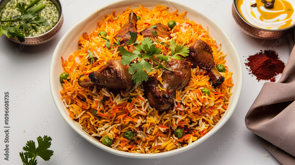 Biryani isolated on white background Biryani isolated on white background