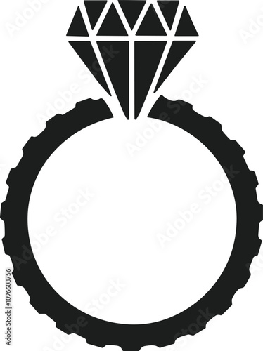 Diamond Ring Tire Silhouette Vector Illustration photo