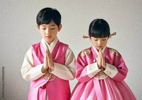 2025 새해 맞이 한국 설날의 전통과 한복의 아름다움
Welcoming the New Year 2025 The Traditions of Korean Seollal and the Beauty of Hanbok photo