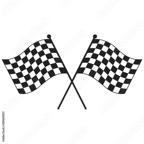 crossed checkered racing flags eps vector file