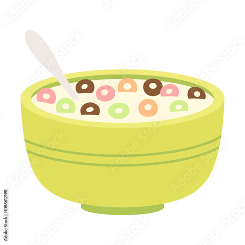 cereal bowl with milk