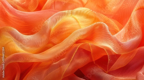 Abstract image of orange and yellow fabric in soft folds.