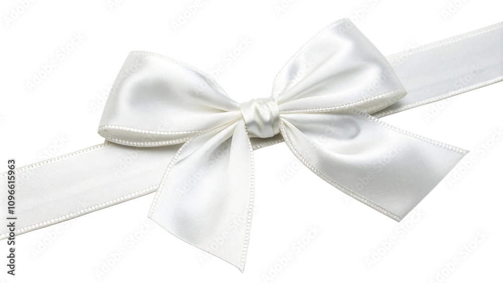 A white bow on a clean transparent background A white bow on a clean transparent background