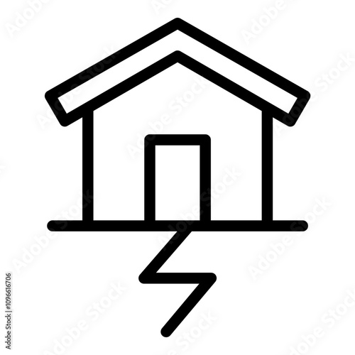 Earthquake icon. Vector line icon