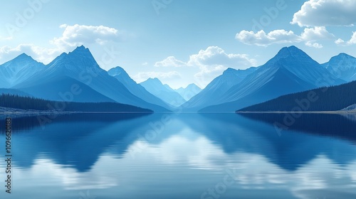 Serene Mountain Lake Reflection: A Breathtaking Panorama of Nature's Tranquility