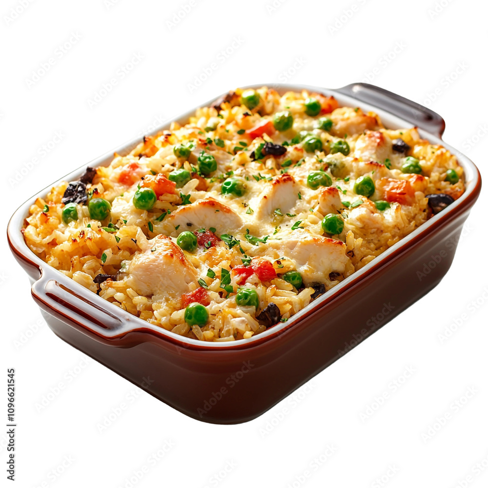 Inviting Chicken and Rice Casserole Isolated On Transparent Background Inviting Chicken and Rice Casserole Isolated On Transparent Background