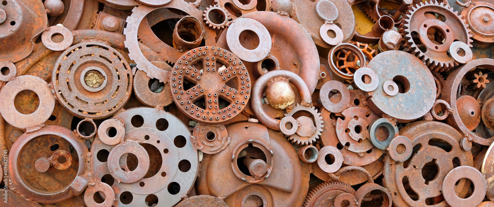 Fototapeta premium Rusty cogs and washers 