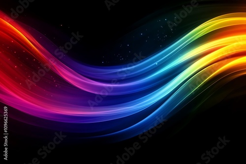 A vibrant, colorful wave design on a dark background, ideal for digital graphics and backgrounds.