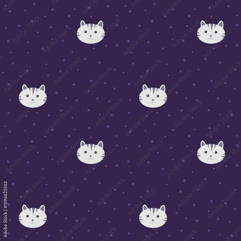 Obraz premium Seamless pattern with cats print