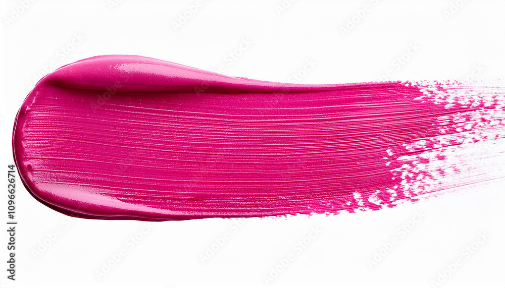 Hand painted stroke of bright pink paint brush isolated on white background. Abstract stroke. Hand painted stroke of bright pink paint brush isolated on white background. Abstract stroke.