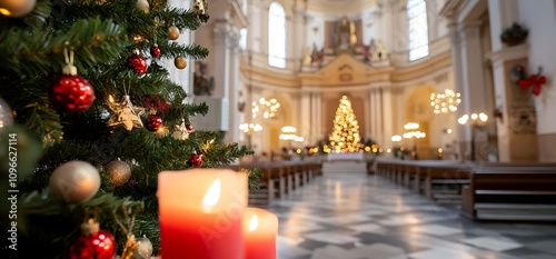 christmas candles in church