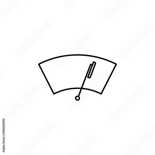 car windscreen vector icon outlined style.