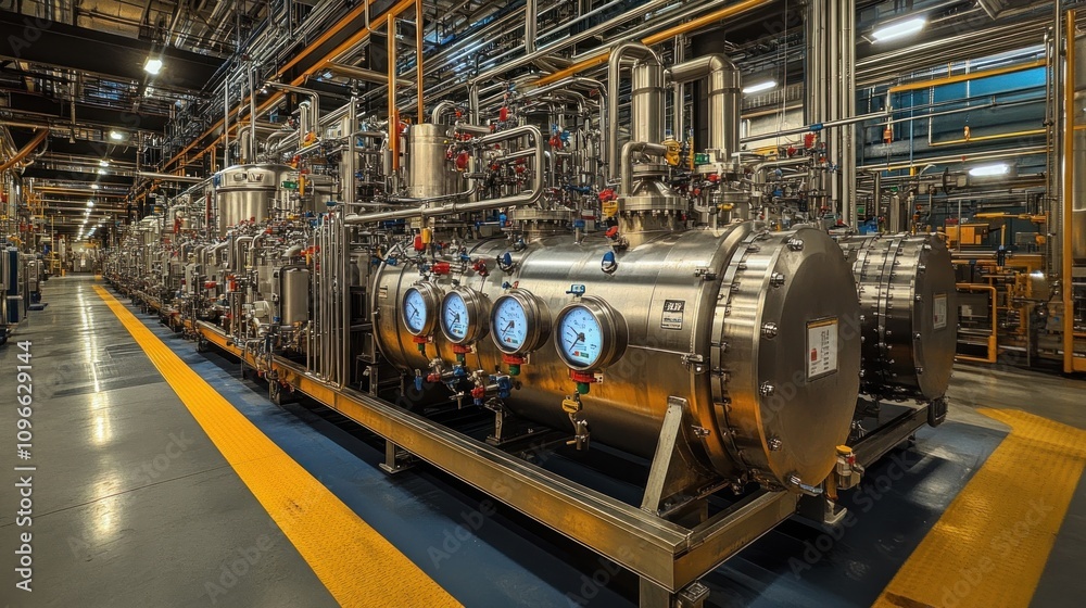 Fototapeta premium Industrial Facility: Advanced Manufacturing Technology