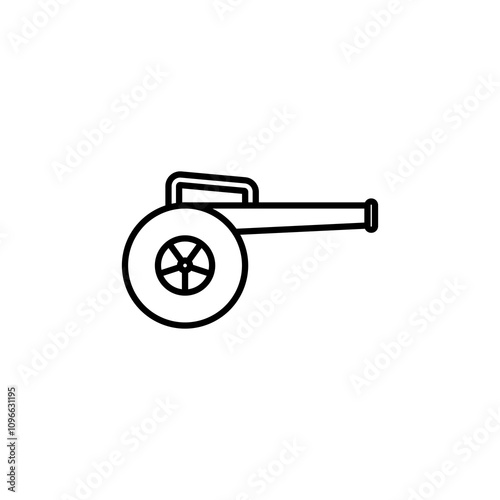 Leaf blower vector icon outlined style.
