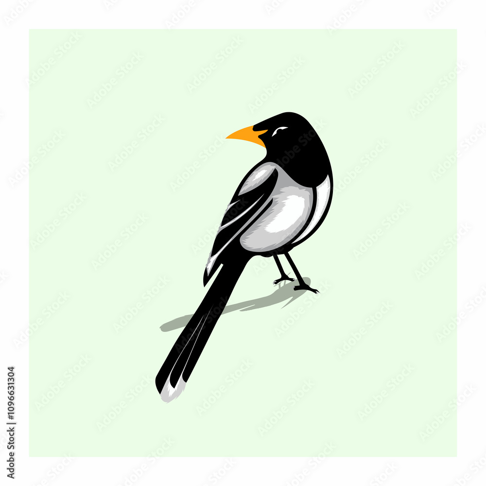 Obraz premium Bold Black amp White Magpie Vector Art