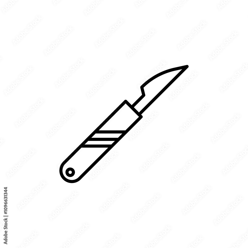Scalpel vector icon outlined style. Scalpel vector icon outlined style.