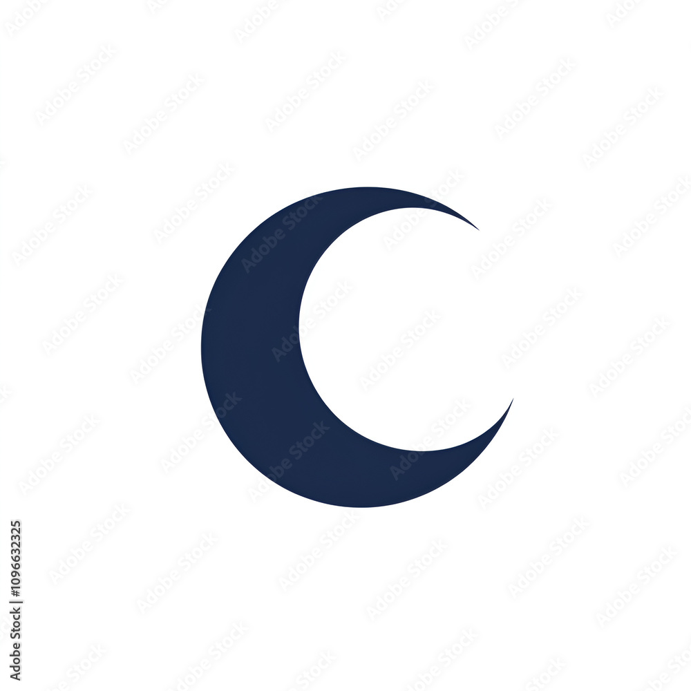 Minimalist Moon Logo Representing Celestial and Geometric Aesthetics on White Background Minimalist Moon Logo Representing Celestial and Geometric Aesthetics on White Background
