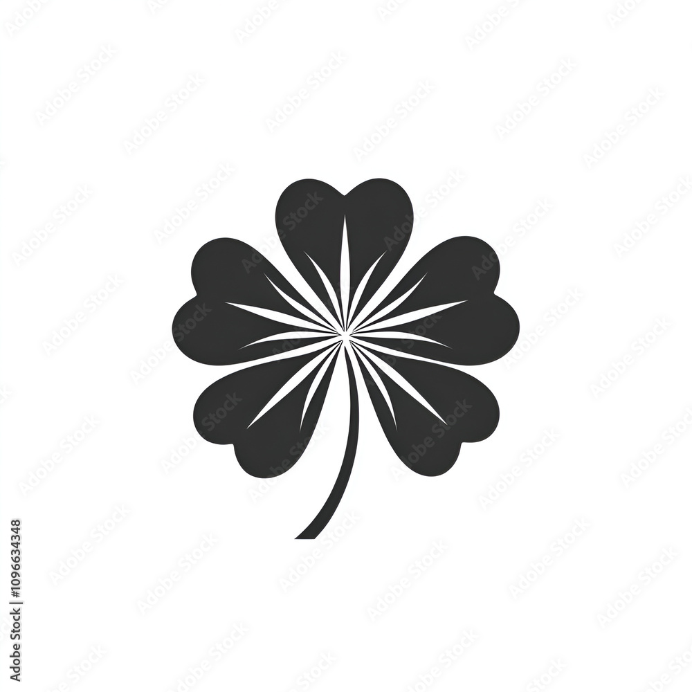 Lucky clover leaf graphic design nature digital art minimalist style vector illustration conceptual representation