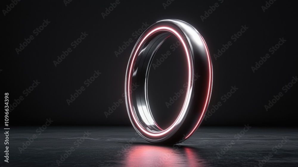 A sleek, futuristic ring with glowing edges, set against a dark background, highlighting its modern design and technology-inspired aesthetic. A sleek, futuristic ring with glowing edges, set against a dark background, highlighting its modern design and technology-inspired aesthetic.