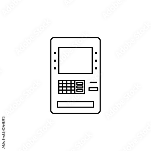 ATM vector icon outlined style.