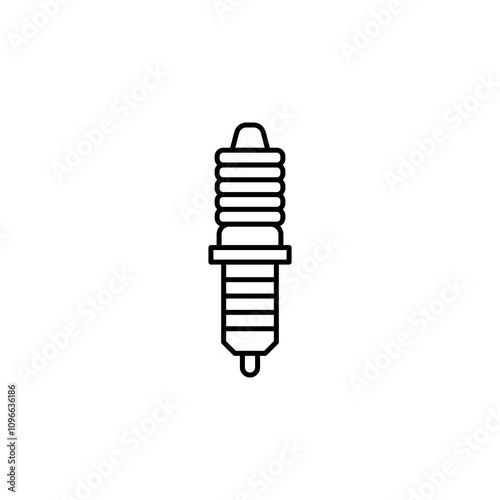Spark plug vector icon outlined style.