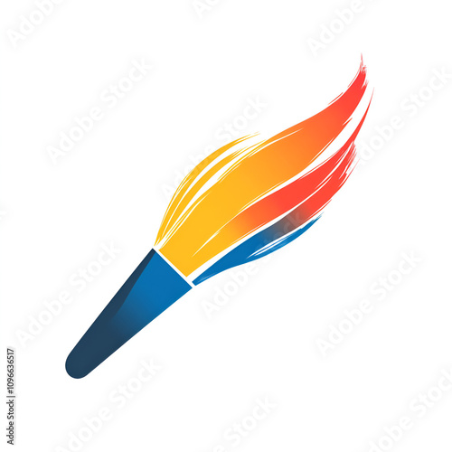 Creative artistry in action paintbrush logo design digital space graphic artwork vibrant environment minimalist viewpoint artistic concept photo