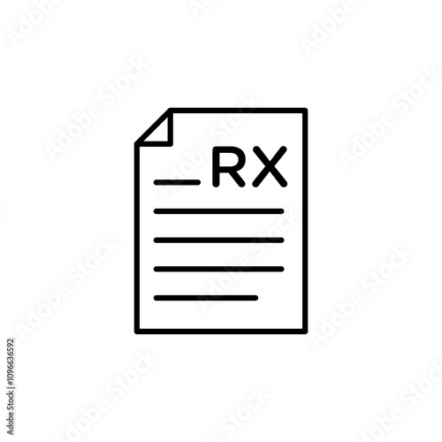 RX vector icon outlined style.