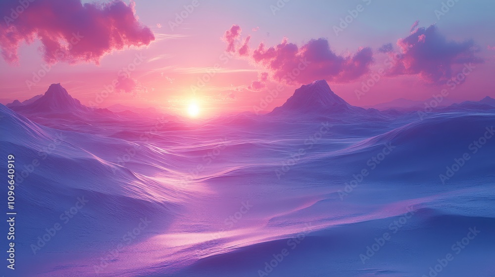 Majestic Winter Sunset Over Snow-Covered Peaks: A Breathtaking Winter Landscape Majestic Winter Sunset Over Snow-Covered Peaks: A Breathtaking Winter Landscape