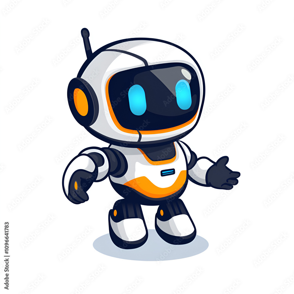 Futuristic robotics company mascot design digital art innovative technology clean environment front view modern branding concept Futuristic robotics company mascot design digital art innovative technology clean environment front view modern branding concept