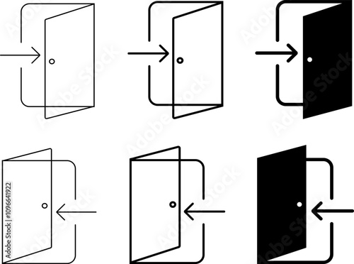 login logout icon set. Sign in and sign out sign symbol. Logout sign. arrow Login sing
