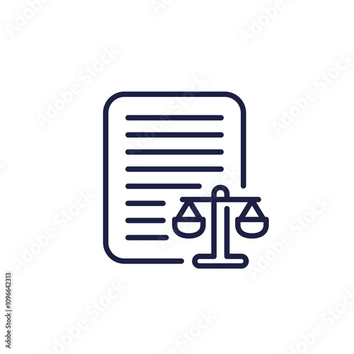 Balance sheet line icon on white