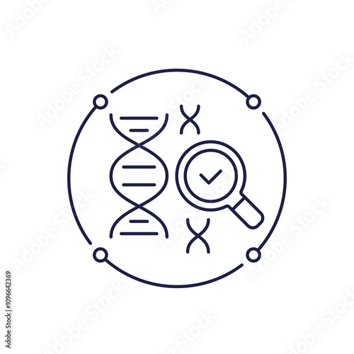 dna research icon in line style