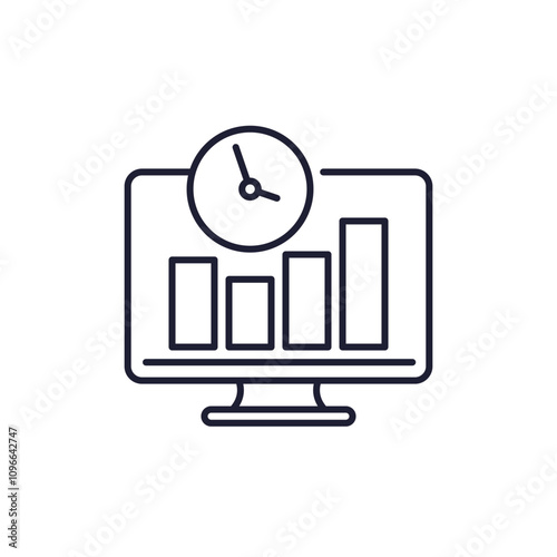 real time data line icon, business analysis and market information