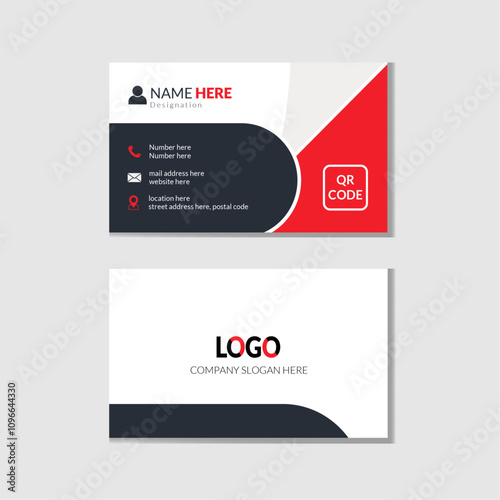 Modern business card design. Two sided business card design template. Clean and professional business or visiting card design.  