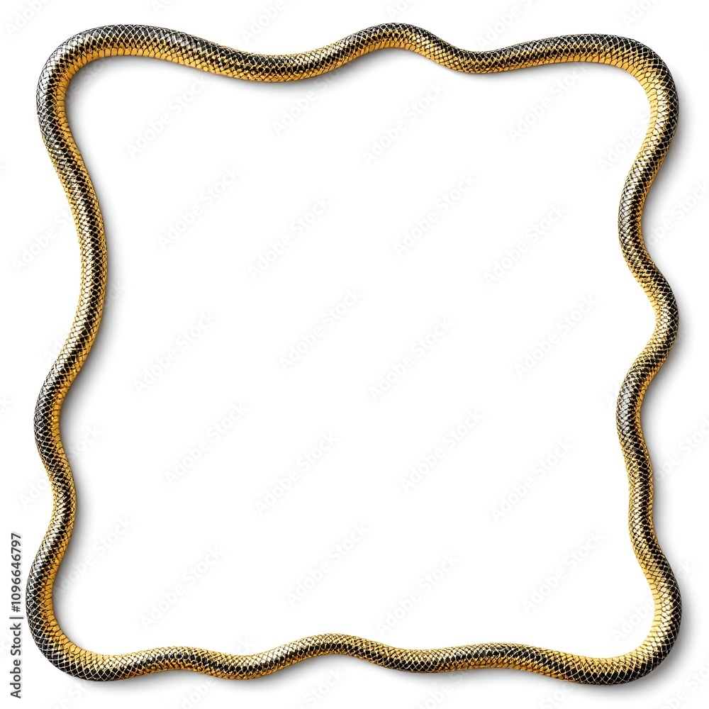 Fototapeta premium Snake border white background copy space