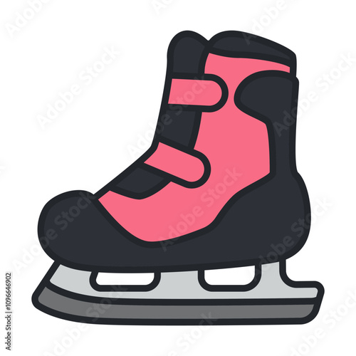 Ice skates for kids vector cartoon illustration isolated on a white background.