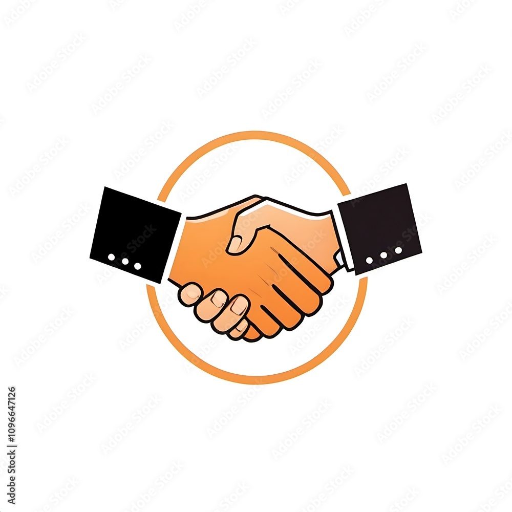 Handshake logo for business isolated on white background