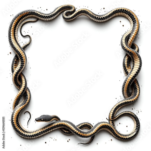 Snake border white background copy space